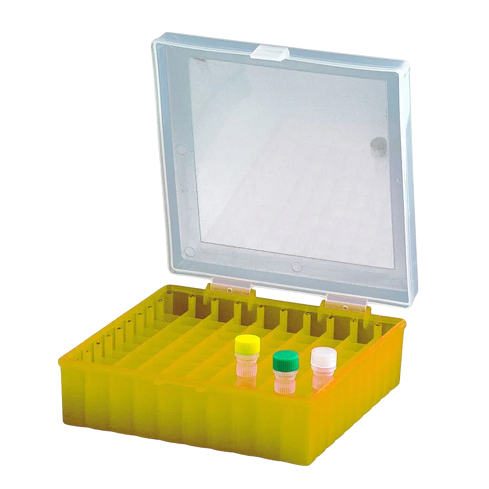 Criobox para 100 Tubos de 20mL Amarelo Criobox para 100 Tubos de 2,0mL - Amarelo