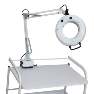 Lupa ou Lente de Aumento de Mesa com Haste Flexível