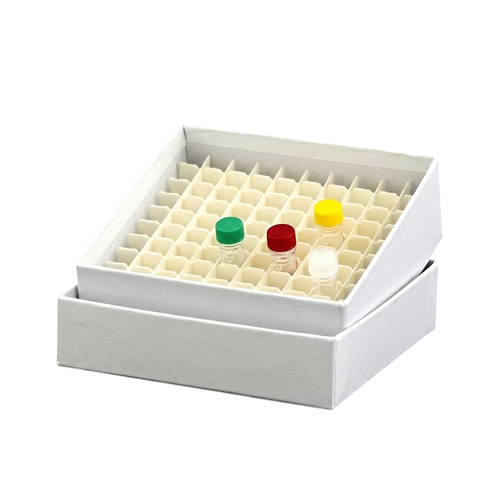 Rack de Fibra de Papelao para 100 Microtubos de 15mL a 20mL Rack de Fibra de Papelão para 100 Microtubos de 1,5mL a 2,0mL